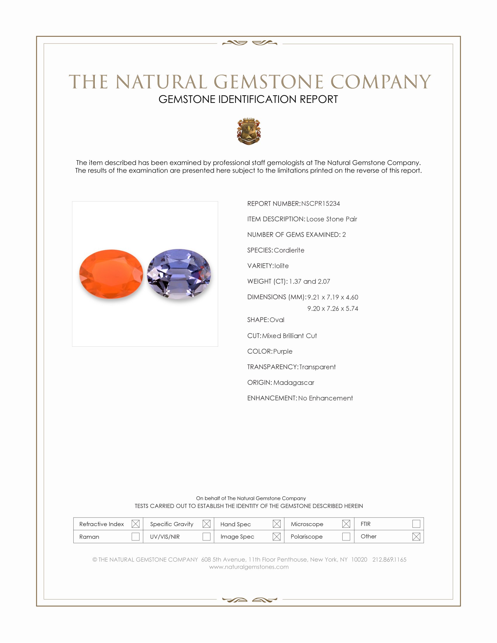 3.44 Ct.Tw. Orange Iolite Pair from Mexico