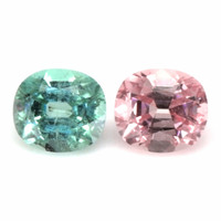 1.90 Ct.Tw.Total Carat Weight Bluish Green Tourmaline Pair from Afghanistan Video