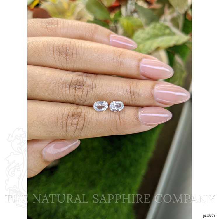 2.36 Ct.Tw. White Topaz Pair from Ceylon (Sri Lanka)