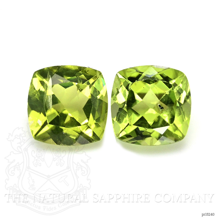 2.18 Ct.Tw. Green (Lime Green) Peridot Pair from Ceylon (Sri Lanka)