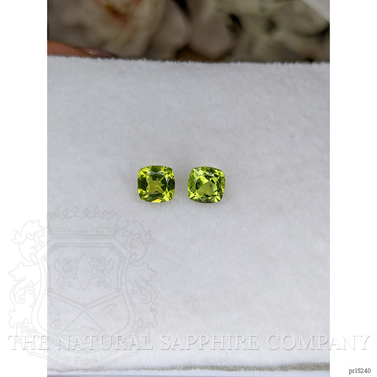 2.18 Ct.Tw. Green (Lime Green) Peridot Pair from Ceylon (Sri Lanka)