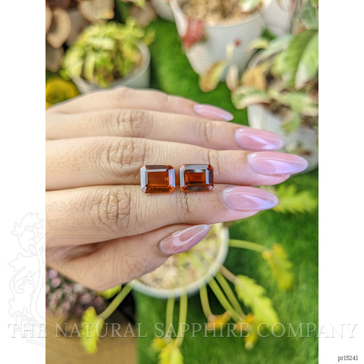9.67 Ct.Tw. Orange Hessonite Garnet Pair from Madagascar