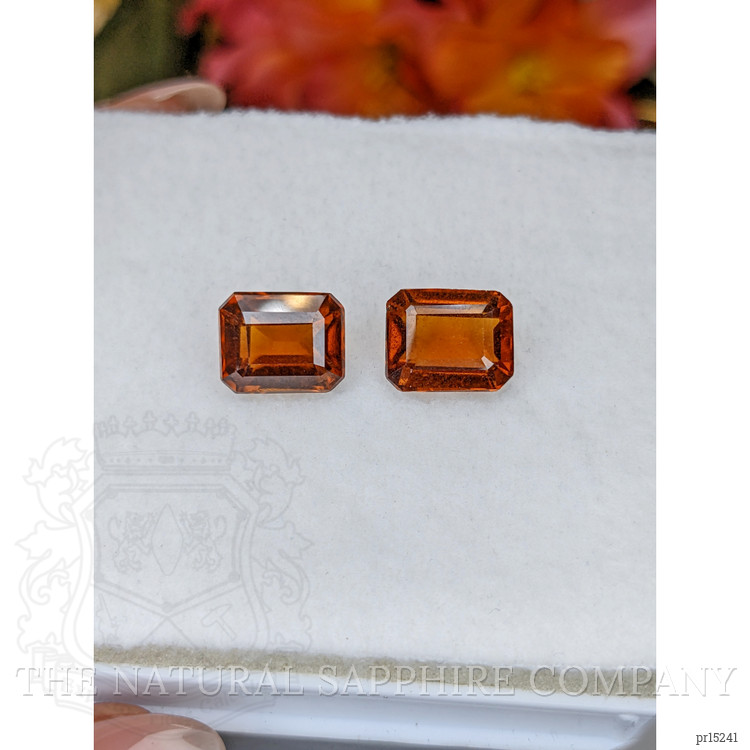 9.67 Ct.Tw. Orange Hessonite Garnet Pair from Madagascar