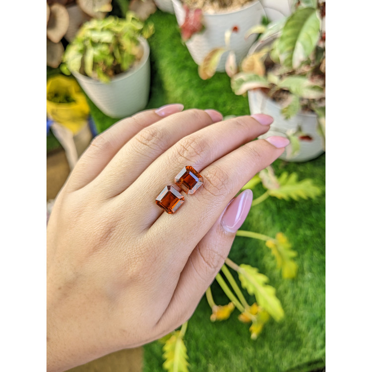 10.10 Ct.Tw. Orange Hessonite Garnet Pair from Madagascar
