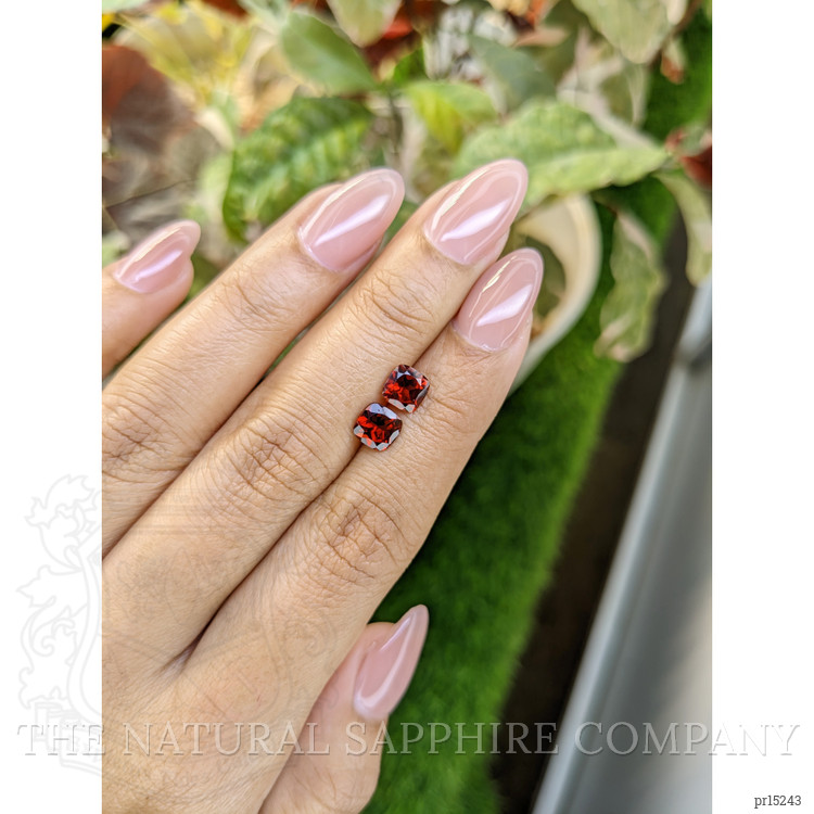 2.22 Ct.Tw. Red Garnet Pair from Ceylon (Sri Lanka)