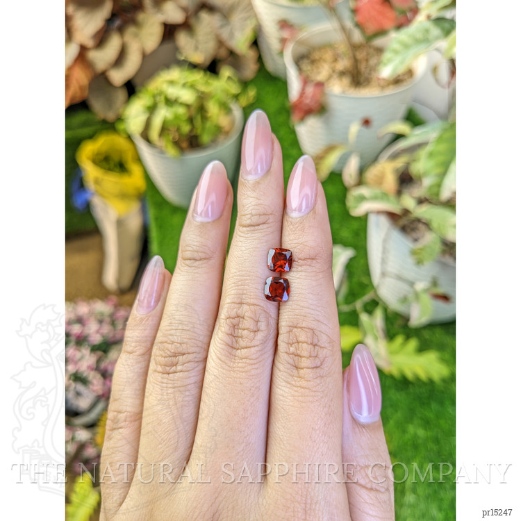 2.13 Ct.Tw. Red Garnet Pair from Ceylon (Sri Lanka)