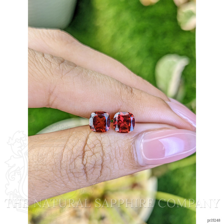 2.08 Ct.Tw. Red Garnet Pair from Ceylon (Sri Lanka)