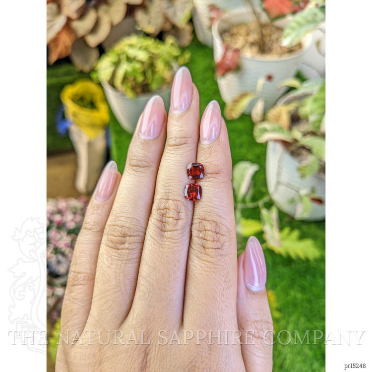 2.08 Ct.Tw. Red Garnet Pair from Ceylon (Sri Lanka)