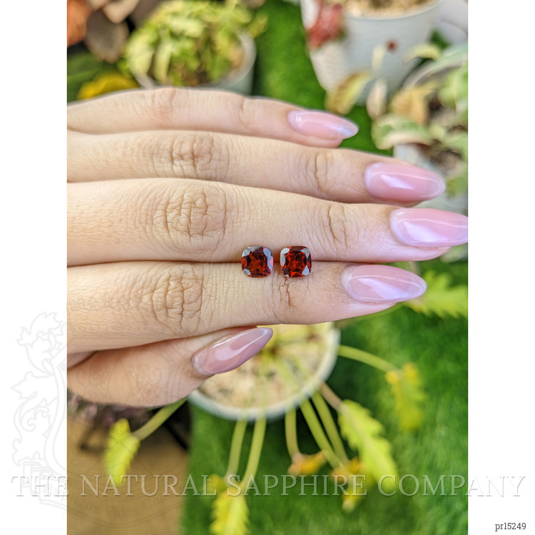 2.19 Ct.Tw. Red Garnet Pair from Ceylon (Sri Lanka)