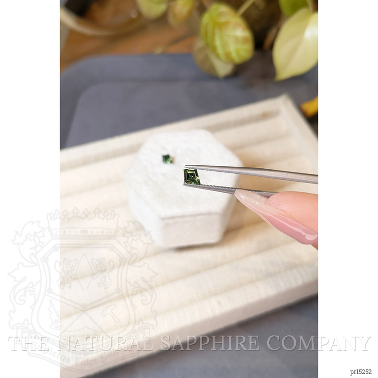 0.81 Ct.Tw. Green Sapphire Pair from Ceylon (Sri Lanka)
