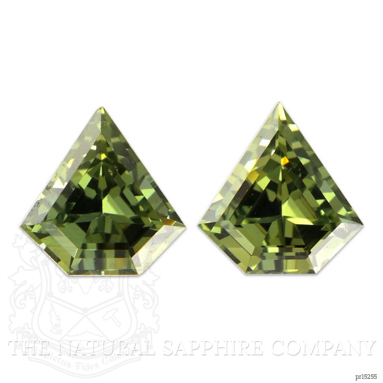 0.90 Ct.Tw. Green Sapphire Pair from Ceylon (Sri Lanka)