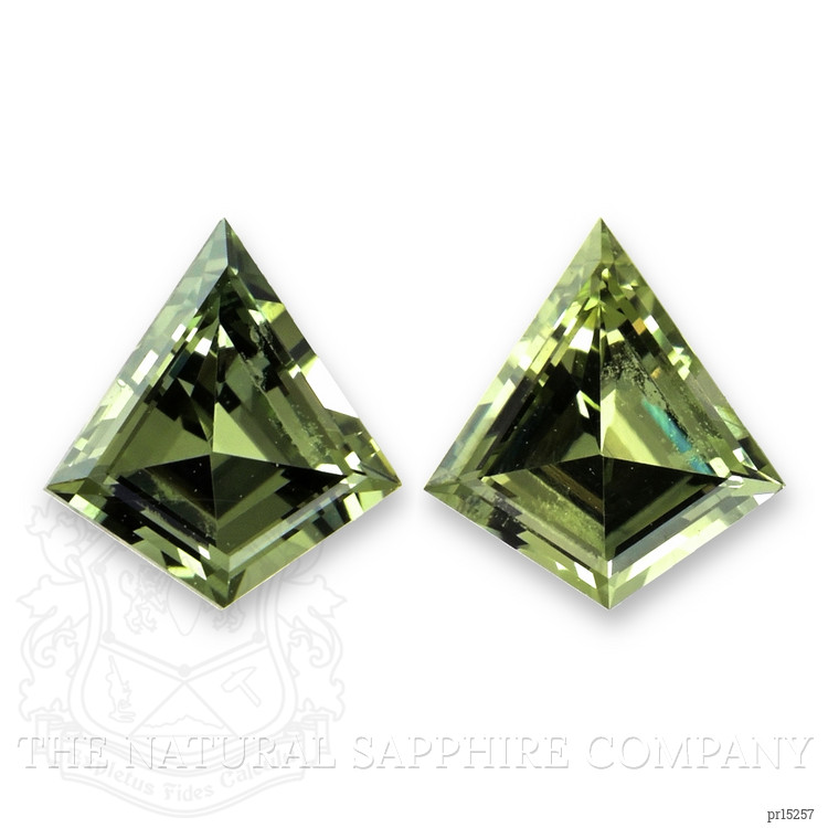 0.78 Ct.Tw. Green Sapphire Pair from Ceylon (Sri Lanka)