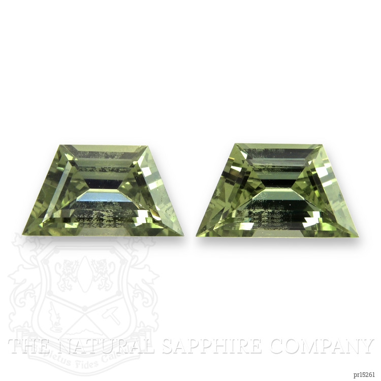 0.69 Ct.Tw. Green Sapphire Pair from Ceylon (Sri Lanka)