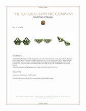 0.62 Ct.Tw.Total Carat Weight Green Sapphire Pair from Ceylon (Sri Lanka) Appraisal