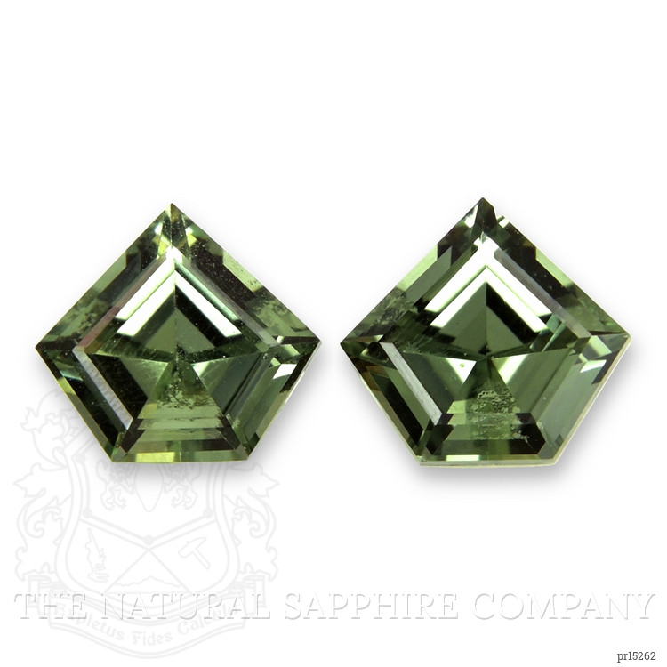 0.62 Ct.Tw. Green Sapphire Pair from Ceylon (Sri Lanka)