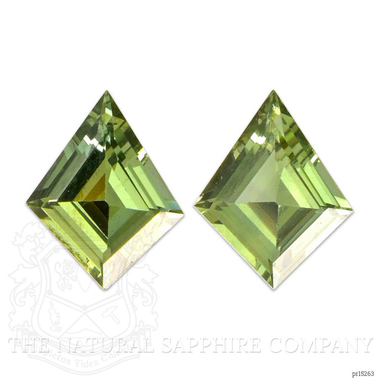 0.59 Ct.Tw. Green Sapphire Pair from Ceylon (Sri Lanka)