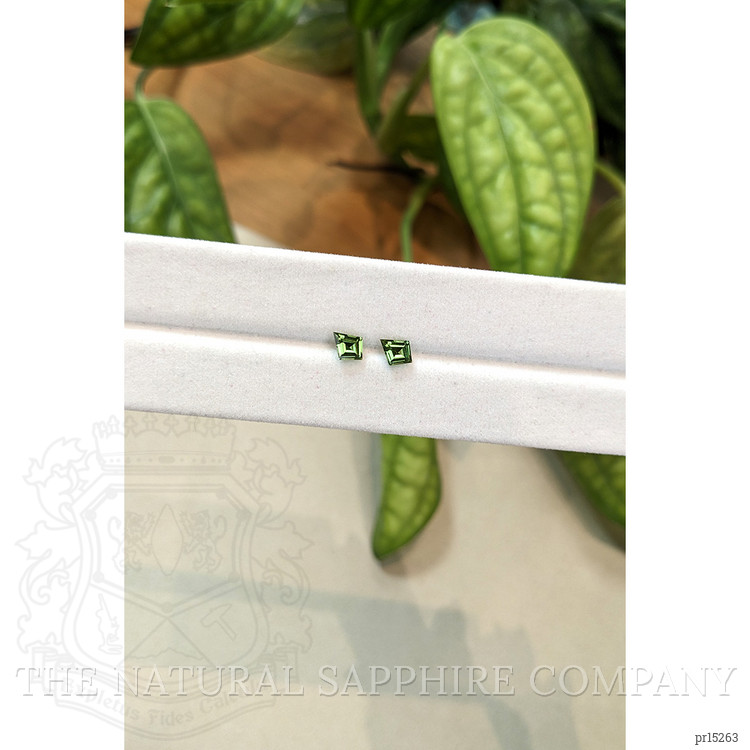 0.59 Ct.Tw. Green Sapphire Pair from Ceylon (Sri Lanka)