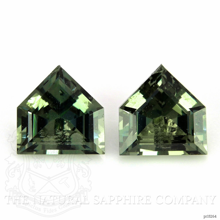0.51 Ct.Tw. Green Sapphire Pair from Ceylon (Sri Lanka)