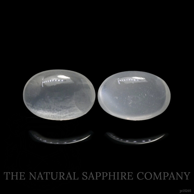 3.19 Ct.Tw. White Cabochon Moonstone Pair from Ceylon (Sri Lanka)