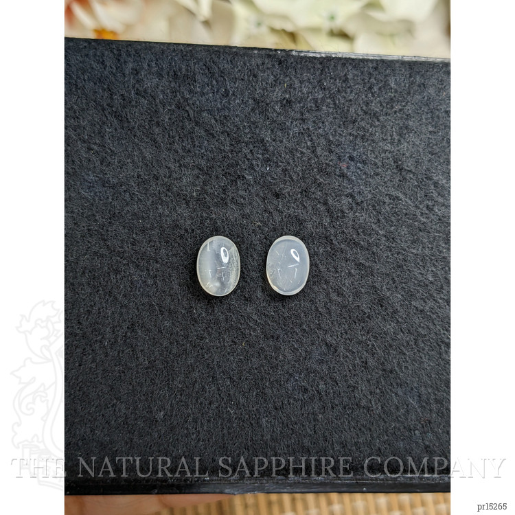 3.19 Ct.Tw. White Cabochon Moonstone Pair from Ceylon (Sri Lanka)