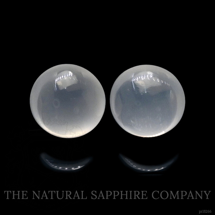 2.68 Ct.Tw. White Cabochon Moonstone Pair from Ceylon (Sri Lanka)
