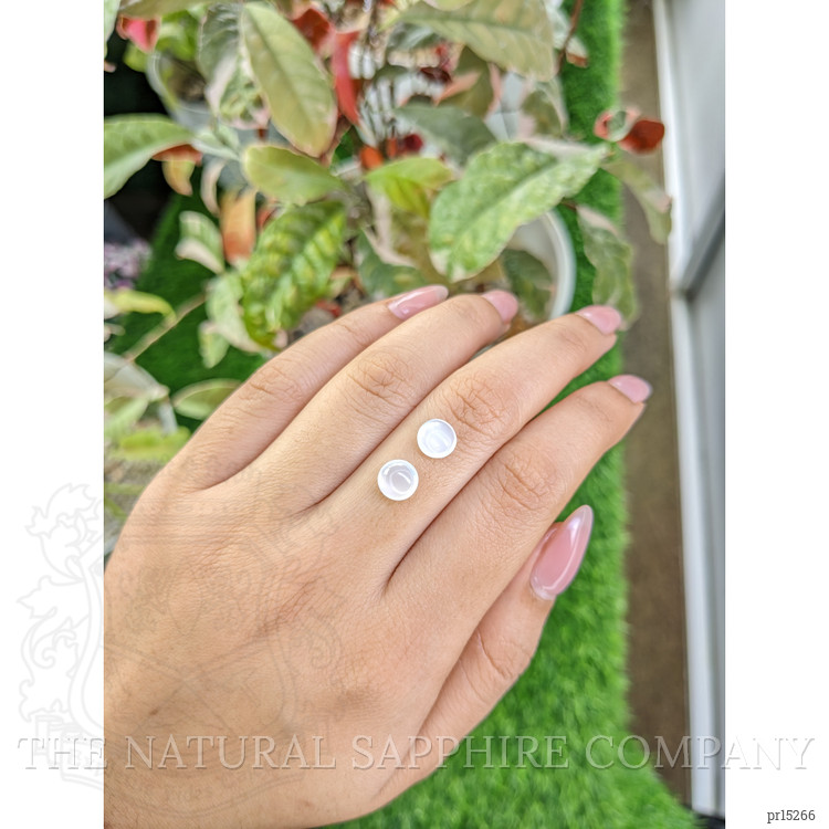 2.68 Ct.Tw. White Cabochon Moonstone Pair from Ceylon (Sri Lanka)