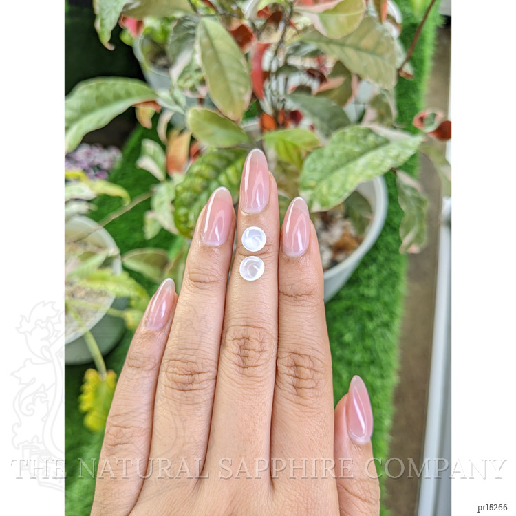 2.68 Ct.Tw. White Cabochon Moonstone Pair from Ceylon (Sri Lanka)