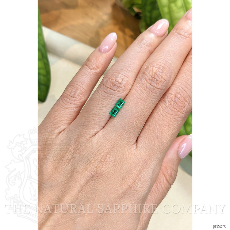 0.54 Ct.Tw. Emerald Pair from Afghanistan
