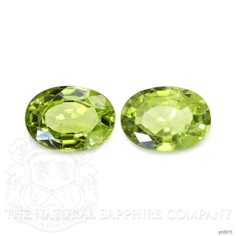 1.77 Ct.Tw. Green (Lime Green) Peridot Pair from Pakistan
