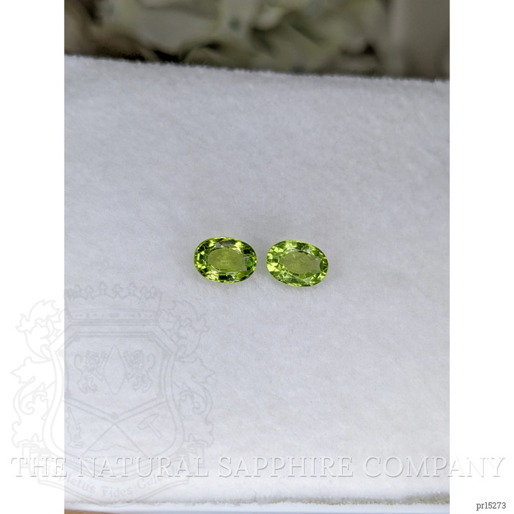 1.77 Ct.Tw. Green (Lime Green) Peridot Pair from Pakistan