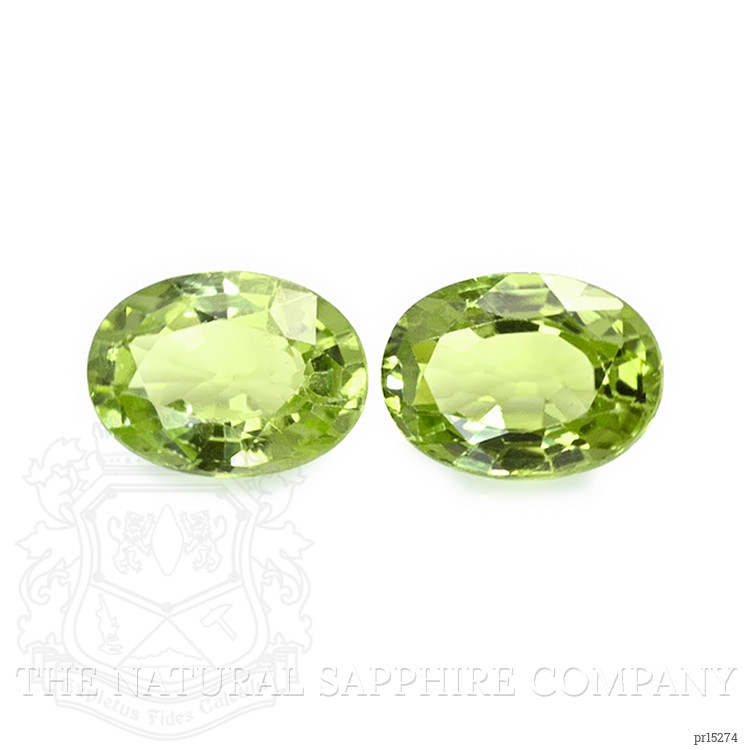 1.74 Ct.Tw. Green (Lime Green) Peridot Pair from Pakistan