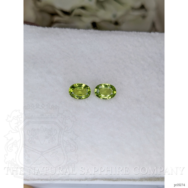 1.74 Ct.Tw. Green (Lime Green) Peridot Pair from Pakistan