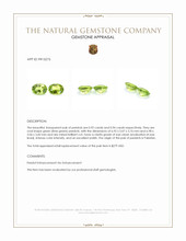 1.86 Ct.Tw.Total Carat Weight Green (Lime Green) Peridot Pair from Pakistan Appraisal