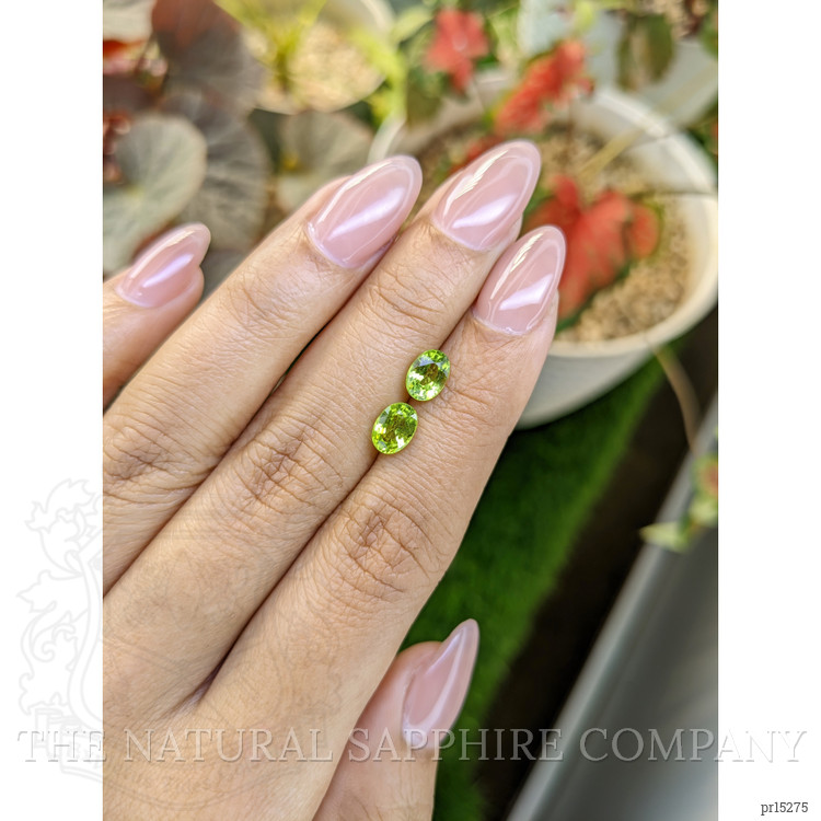 1.86 Ct.Tw. Green (Lime Green) Peridot Pair from Pakistan