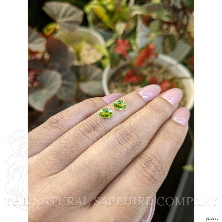 1.86 Ct.Tw. Green (Lime Green) Peridot Pair from Pakistan