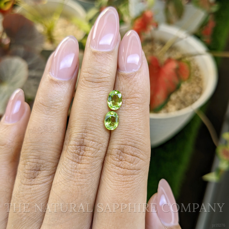 1.83 Ct.Tw. Green (Lime Green) Peridot Pair from Pakistan