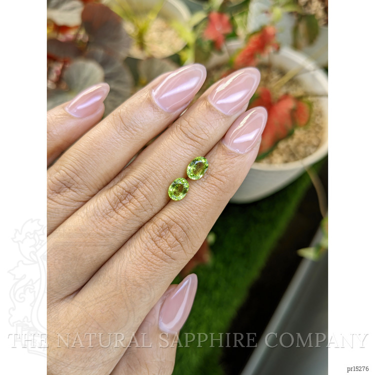 1.83 Ct.Tw. Green (Lime Green) Peridot Pair from Pakistan