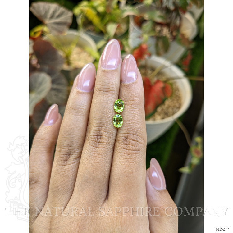 1.68 Ct.Tw. Green (Lime Green) Peridot Pair from Ceylon (Sri Lanka)