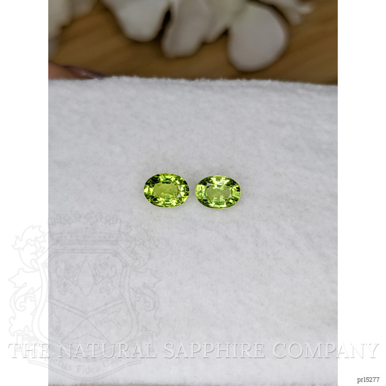 1.68 Ct.Tw. Green (Lime Green) Peridot Pair from Ceylon (Sri Lanka)