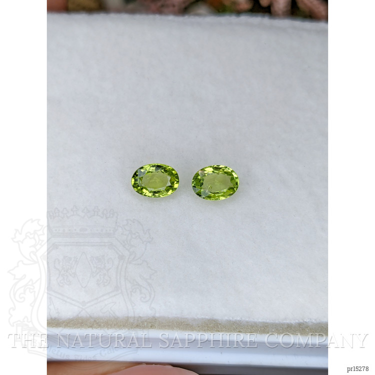 1.55 Ct.Tw. Green (Lime Green) Peridot Pair from Pakistan