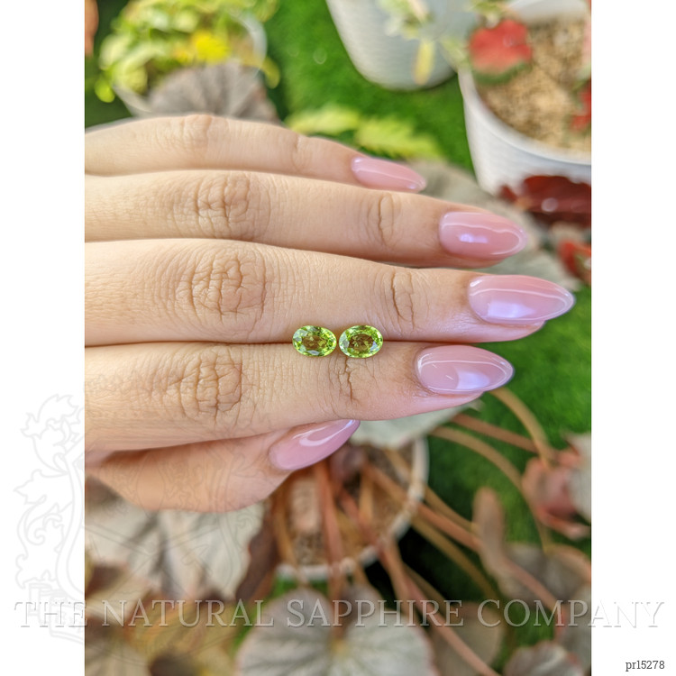 1.55 Ct.Tw. Green (Lime Green) Peridot Pair from Pakistan