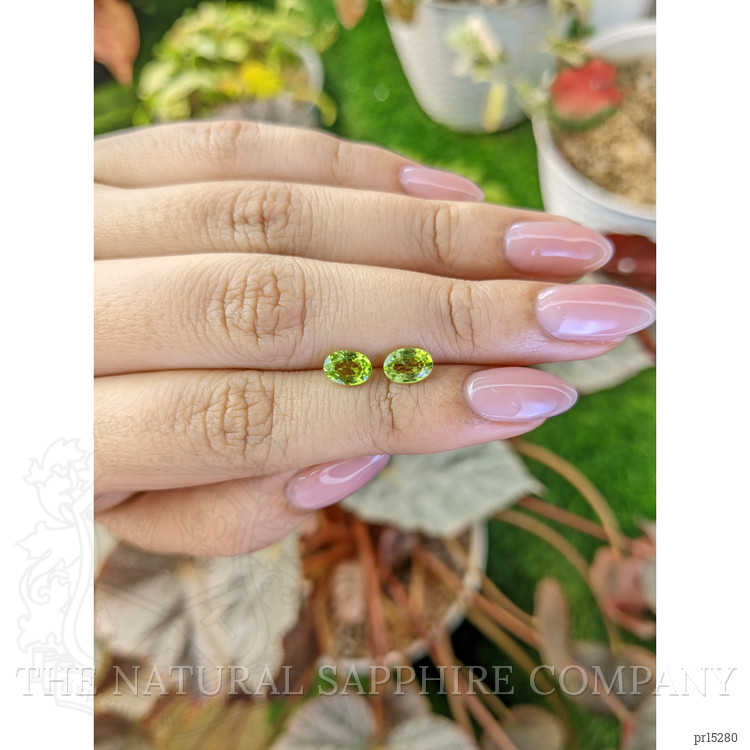 1.59 Ct.Tw. Yellowish Green Peridot Pair from Brazil