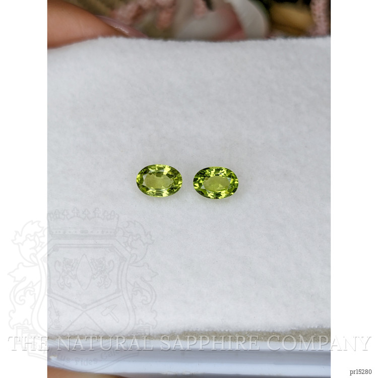 1.59 Ct.Tw. Yellowish Green Peridot Pair from Brazil