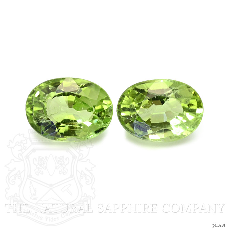1.90 Ct.Tw. Green (Lime Green) Peridot Pair from Brazil