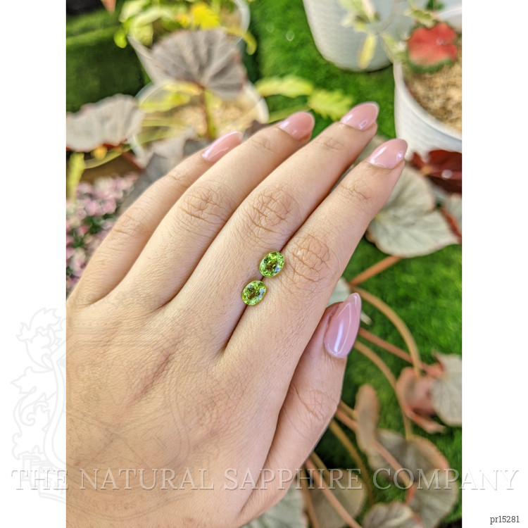 1.90 Ct.Tw. Green (Lime Green) Peridot Pair from Brazil