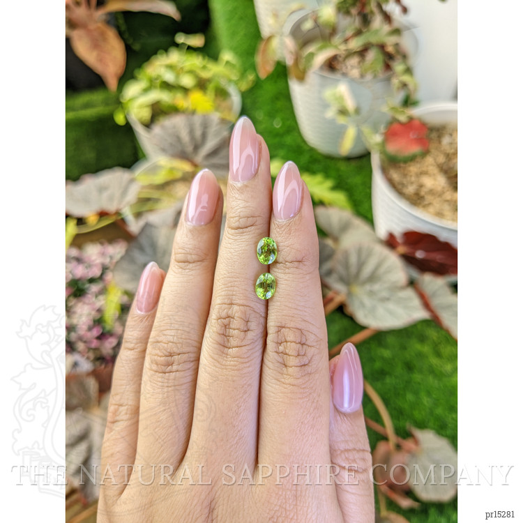 1.90 Ct.Tw. Green (Lime Green) Peridot Pair from Brazil