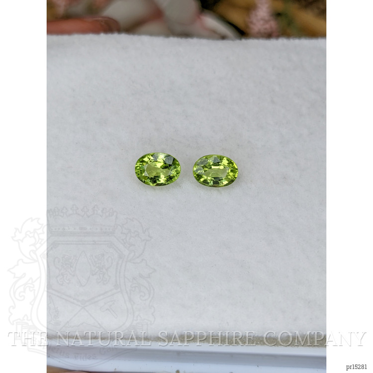 1.90 Ct.Tw. Green (Lime Green) Peridot Pair from Brazil