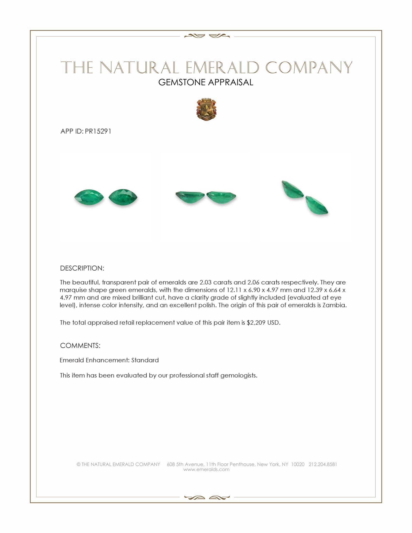 4.09 Ct.Tw. Emerald Pair from Zambia