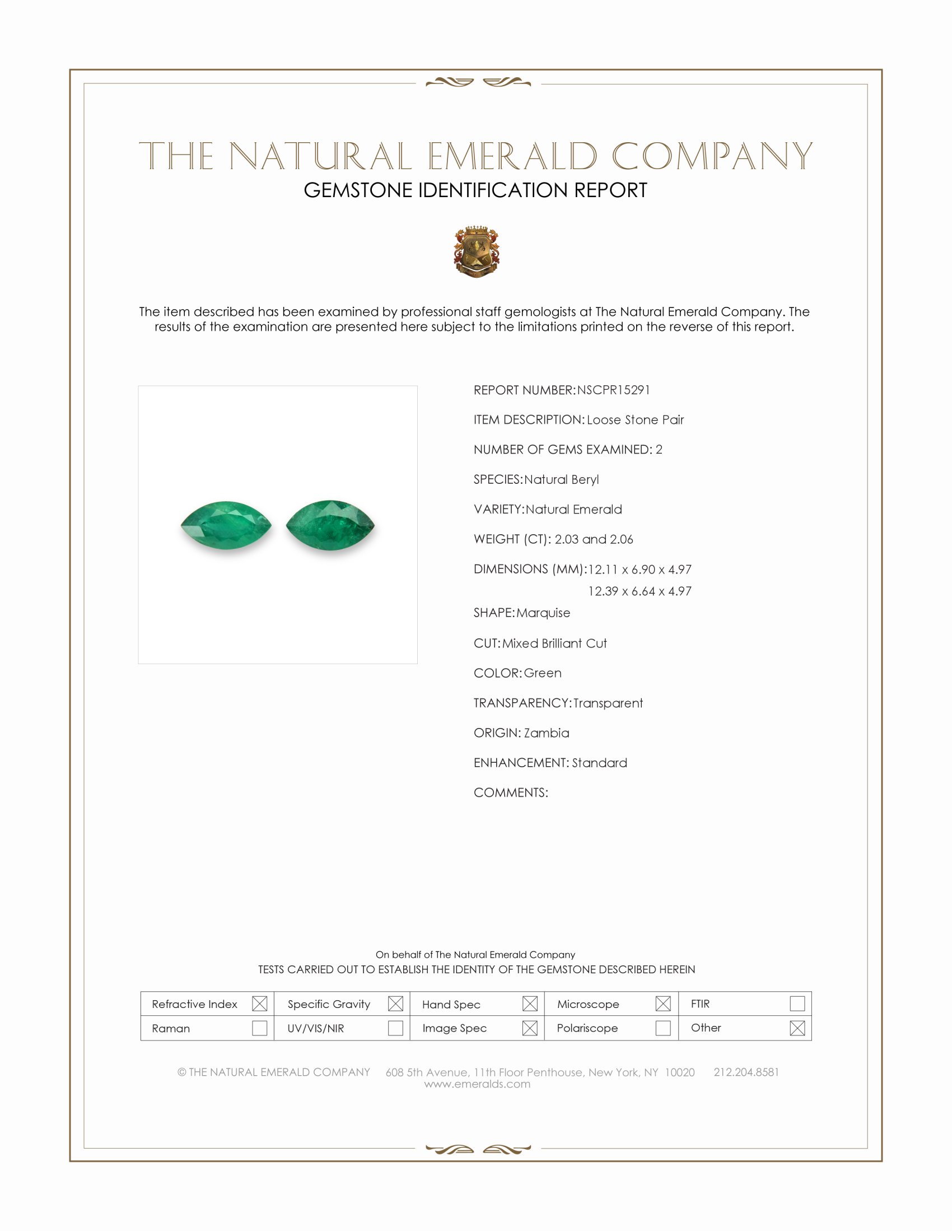 4.09 Ct.Tw. Emerald Pair from Zambia