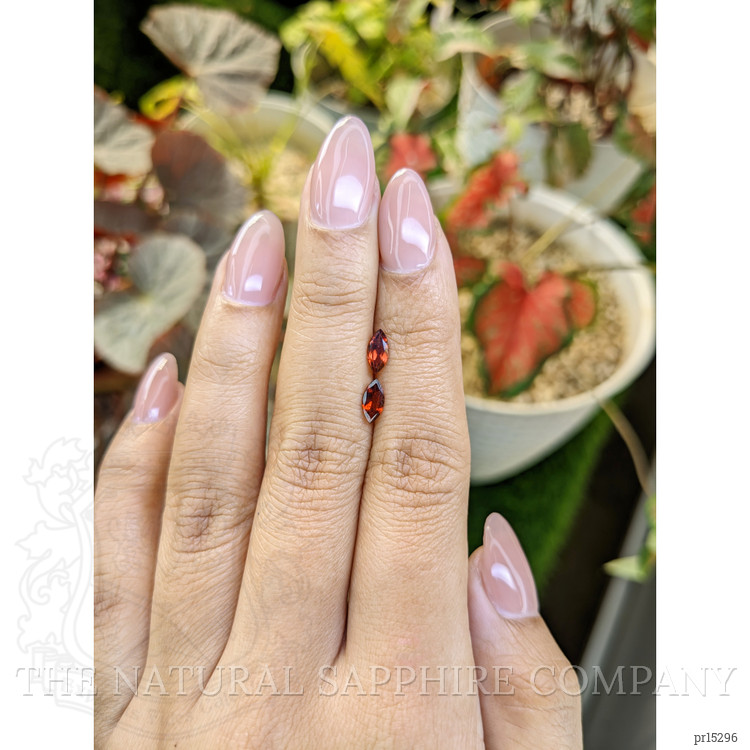 0.79 Ct.Tw. Orangish Red Garnet Pair from Ceylon (Sri Lanka)